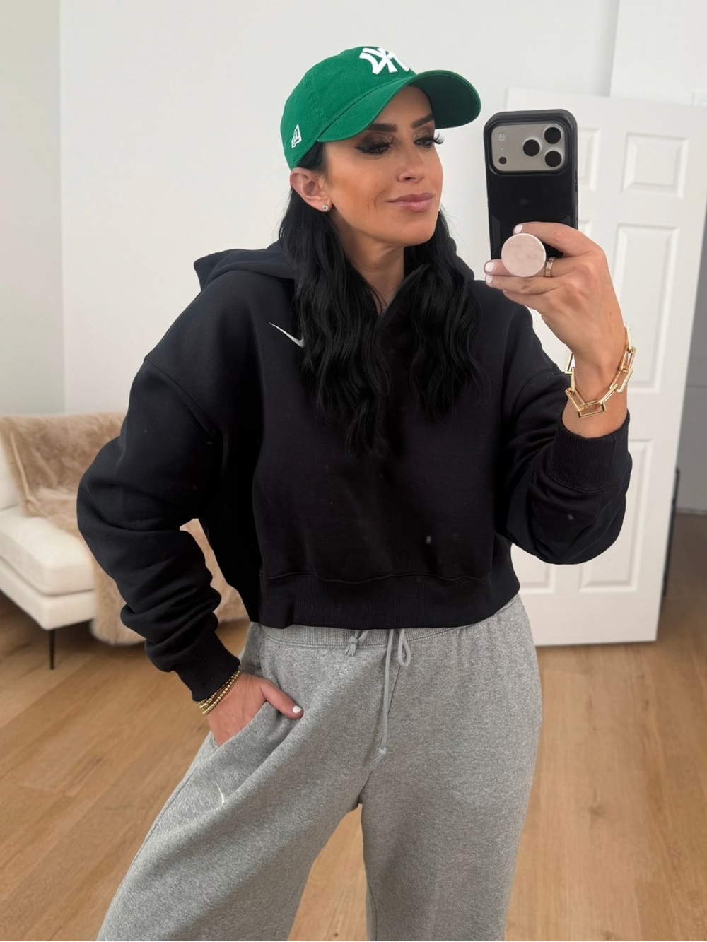 Nike Sportswear Phoenix Fleece Women's Oversized Cropped Henley Hoodie